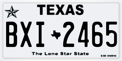 TX license plate BXI2465