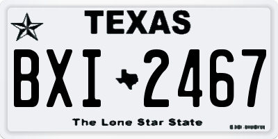 TX license plate BXI2467