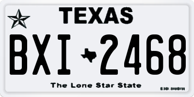 TX license plate BXI2468