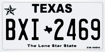 TX license plate BXI2469