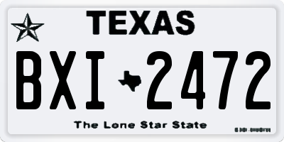 TX license plate BXI2472