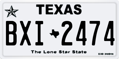 TX license plate BXI2474