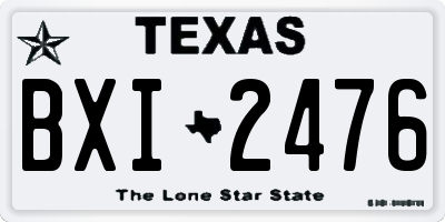 TX license plate BXI2476