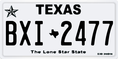 TX license plate BXI2477