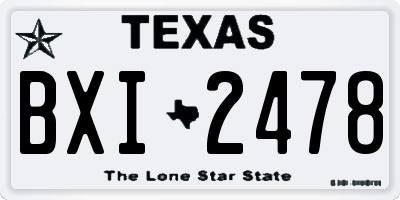 TX license plate BXI2478