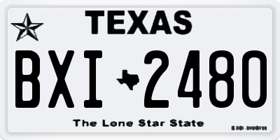 TX license plate BXI2480