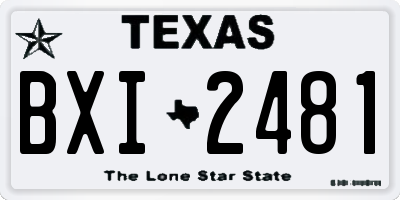 TX license plate BXI2481