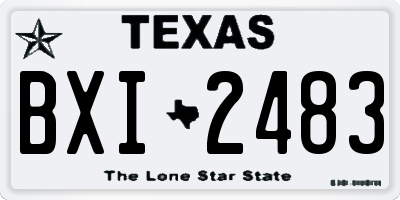 TX license plate BXI2483
