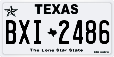 TX license plate BXI2486