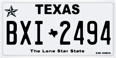 TX license plate BXI2494