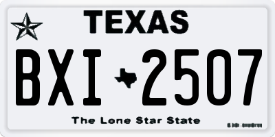 TX license plate BXI2507