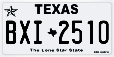 TX license plate BXI2510