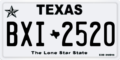 TX license plate BXI2520