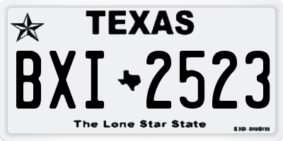 TX license plate BXI2523