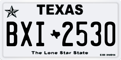 TX license plate BXI2530
