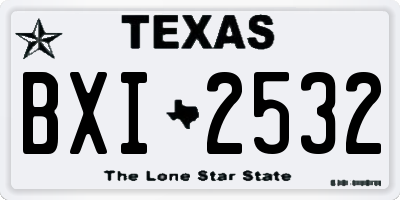 TX license plate BXI2532