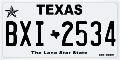 TX license plate BXI2534