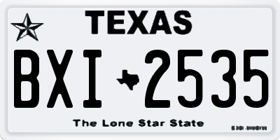 TX license plate BXI2535