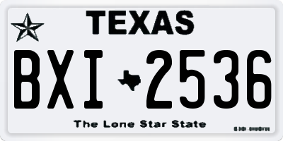 TX license plate BXI2536
