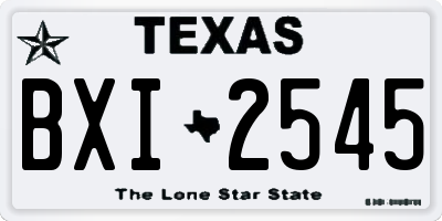TX license plate BXI2545