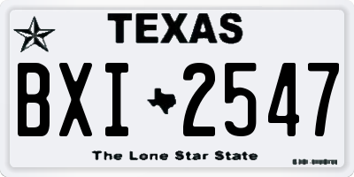 TX license plate BXI2547