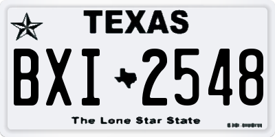 TX license plate BXI2548