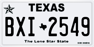 TX license plate BXI2549
