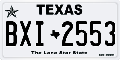 TX license plate BXI2553