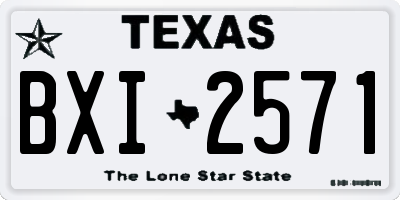 TX license plate BXI2571