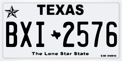 TX license plate BXI2576
