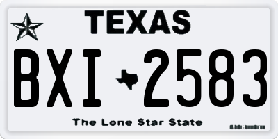 TX license plate BXI2583