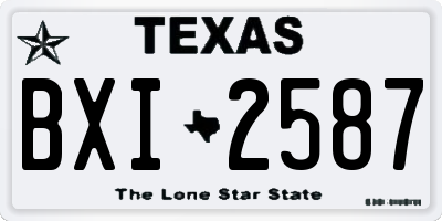 TX license plate BXI2587