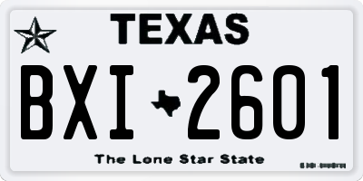 TX license plate BXI2601