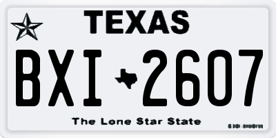TX license plate BXI2607