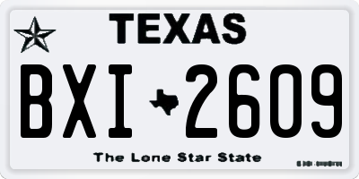 TX license plate BXI2609