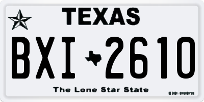 TX license plate BXI2610