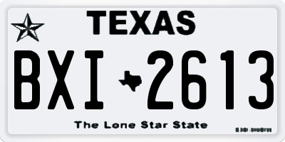 TX license plate BXI2613