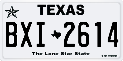 TX license plate BXI2614