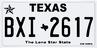 TX license plate BXI2617