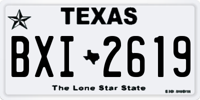 TX license plate BXI2619