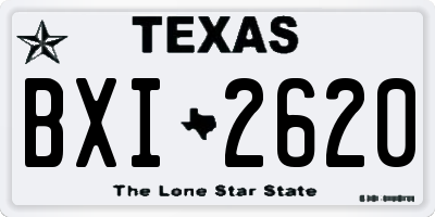 TX license plate BXI2620
