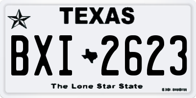 TX license plate BXI2623