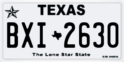 TX license plate BXI2630