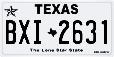 TX license plate BXI2631