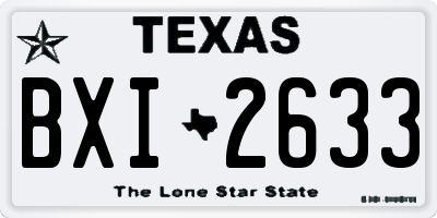 TX license plate BXI2633
