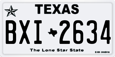 TX license plate BXI2634