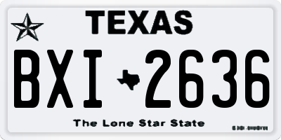 TX license plate BXI2636