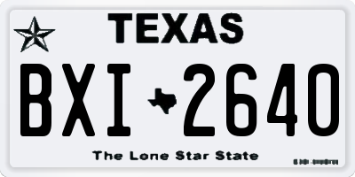 TX license plate BXI2640