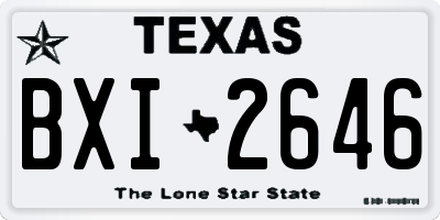 TX license plate BXI2646
