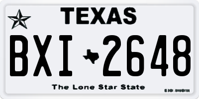TX license plate BXI2648